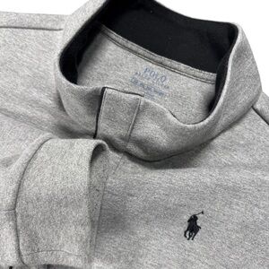 Polo Ralph‎ Lauren Men’s 2XB Grey Double‑Knit Quarter‑Snap Pullover
